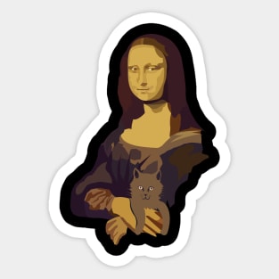 Mona Lisa with a kitten Sticker